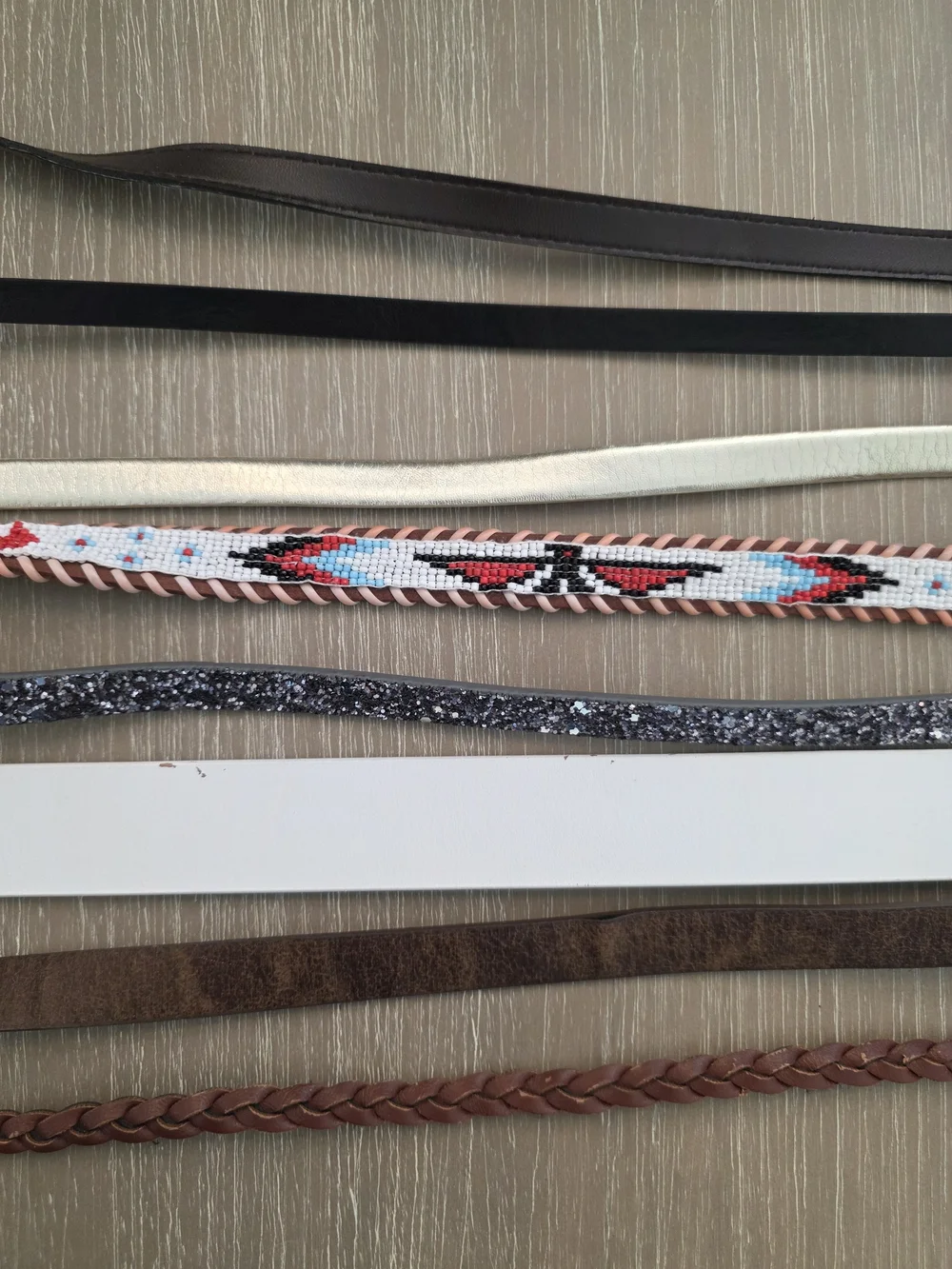 8 Women's Fashion Belts - Brown, Black, White, Pink, Silver, Tan